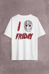 13. Cuma Onüçüncü Friday The 13Th 13 Sırt Ön Baskılı Oversize Tişört Unisex T-Shirt - Thumbnail