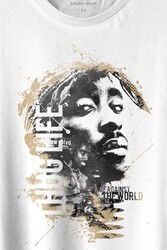 2Pac Hip Hip Rap Amerika West Coast Baskılı Tişört Unisex T-shirt - Thumbnail