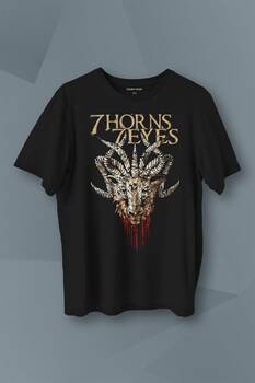 7 Horns 7 Eyes Metal Rock Baskılı Tişört Unisex T-Shirt