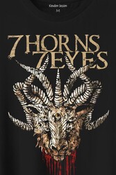 7 Horns 7 Eyes Metal Rock Baskılı Tişört Unisex T-Shirt - Thumbnail