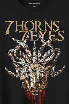 7 Horns 7 Eyes Metal Rock Baskılı Tişört Unisex T-Shirt