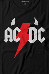 Ac Dc Alternatif Doğru Akım Music Devil Baskılı Tişört Çocuk T-shirt - Thumbnail