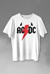 Ac Dc Alternatif Doğru Akım Music Devil Baskılı Tişört Unisex T-shirt - Thumbnail