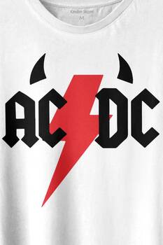 Ac Dc Alternatif Doğru Akım Music Devil Baskılı Tişört Unisex T-shirt