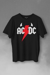 Ac Dc Alternatif Doğru Akım Music Devil Baskılı Tişört Unisex T-Shirt - Thumbnail