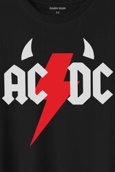 Ac Dc Alternatif Doğru Akım Music Devil Baskılı Tişört Unisex T-Shirt - Thumbnail