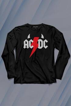 Ac Dc Alternatif Doğru Akım MusicDevil Uzun Kollu Tişört Baskılı T-Shirt