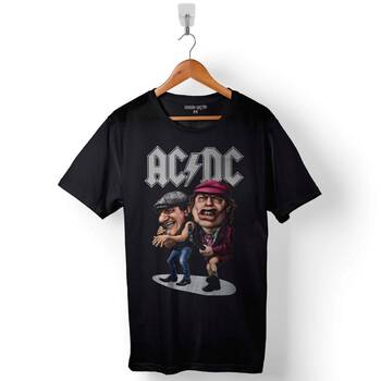 Ac Dc Band Cartoon Alternatif Doğru Akım Baskılı Tişört Unisex T-Shirt