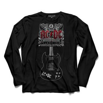 AC DC BLACK ICE GUITAR GİTAR ALTERNATİF AKIM UZUN KOLLU TİŞÖRT