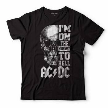 AC DC SKULL KURU KAFA I AM ON THE HIGHWAY TO HELL ÇOCUK TİŞÖRT