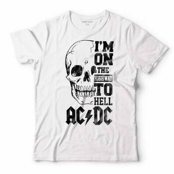 AC DC SKULL KURU KAFA I AM ON THE HIGHWAY TO HELL ÇOCUK TİŞÖRT