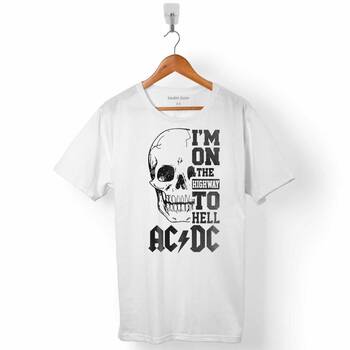 AC DC SKULL KURU KAFA I AM ON THE HIGHWAY TO HELL ERKEK TİŞÖRT