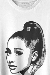 Adriana Grande Portre Silüeti Baskılı Tişört Unisex T-shirt - Thumbnail