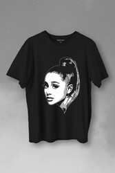 Adriana Grande Portre Silüeti Baskılı Tişört Unisex T-Shirt - Thumbnail