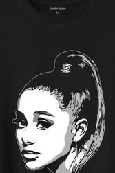 Adriana Grande Portre Silüeti Baskılı Tişört Unisex T-Shirt - Thumbnail