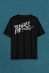 Aerosmith Steven Tyler Black On Black Wings Sırt Ön Baskılı Oversize Tişört Unisex T-Shirt - Thumbnail