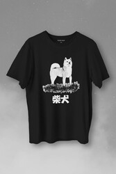 Akita Dog Japon Köpeği Shiba Inu Samurai Japanese Baskılı Tişört Unisex T-Shirt - Thumbnail