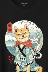 Akita Dog Japon Köpeği Shiba Inu Samurai Japanese Baskılı Tişört Unisex T-Shirt - Thumbnail