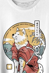 Akita Dog Japon Köpeği Shiba Inu Samurai Japanese Baskılı Tişört Unisex T-shirt - Thumbnail