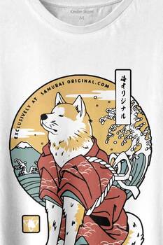 Akita Dog Japon Köpeği Shiba Inu Samurai Japanese Baskılı Tişört Unisex T-shirt