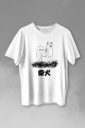 Akita Dog Japon Köpeği Shiba Inu Samurai Japanese Baskılı Tişört Unisex T-shirt - Thumbnail