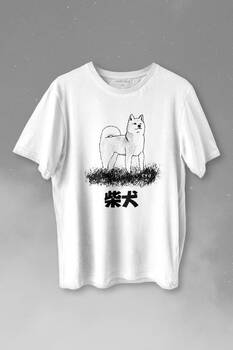 Akita Dog Japon Köpeği Shiba Inu Samurai Japanese Baskılı Tişört Unisex T-shirt