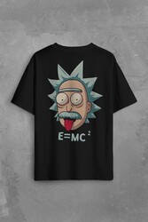 Albert Einstein Beyaz E=Mc2 Işık Hızı Sırt Ön Baskılı Oversize Tişört Unisex T-Shirt - Thumbnail