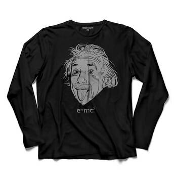 ALBERT EINSTEIN FİZİK FÖRMÜL DENKLEM E=MC2 2 UZUN KOLLU TİŞÖRT