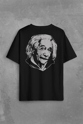 Albert Einstein İzafiyet Görelilik Teorisi E=mc2 Fizik Sırt Ön Baskılı Oversize Tişört Unisex T-Shirt - Thumbnail