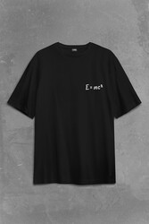 Albert Einstein İzafiyet Görelilik Teorisi E=mc2 Fizik Sırt Ön Baskılı Oversize Tişört Unisex T-Shirt - Thumbnail