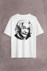 Albert Einstein İzafiyet Görelilik Teorisi E=mc2 Fizik Sırt Ön Baskılı Oversize Tişört Unisex T-Shirt - Thumbnail