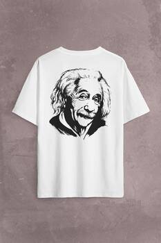 Albert Einstein İzafiyet Görelilik Teorisi E=mc2 Fizik Sırt Ön Baskılı Oversize Tişört Unisex T-Shirt