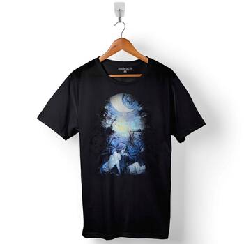 Alces Ecaılles De Lune Baskılı Tişört Unisex T-Shirt