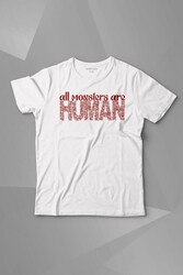 All Monsters Are Human Kurukafa Canavar Baskılı Tişört Çocuk T-shirt - Thumbnail