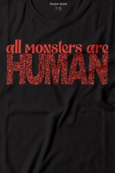 All Monsters Are Human Kurukafa Canavar Baskılı Tişört Çocuk T-shirt - Thumbnail