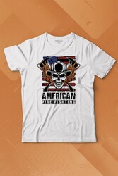 American Fire Fighter Skull Korsan Çekiç Kafalı Baskılı Tişört Çocuk T-shirt - Thumbnail