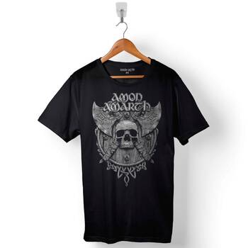 Amon Amarth Skull Logo Kuru Kafa Baskılı Tişört Unisex T-Shirt