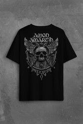 Amon Amarth Skull Logo Kuru Kafa Sırt Ön Baskılı Oversize Tişört Unisex T-Shirt - Thumbnail