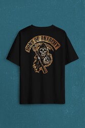 Anarşi Eylem I How To Draw The Sons Of Anarchy Sırt Ön Baskılı Oversize Tişört Unisex T-Shirt - Thumbnail