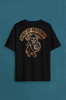 Anarşi Eylem I How To Draw The Sons Of Anarchy Sırt Ön Baskılı Oversize Tişört Unisex T-Shirt