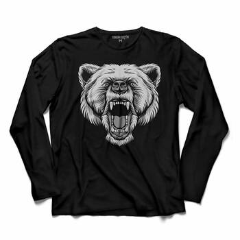 ANGRY BEAR HEAD KIZGIN AYI KAFA 2 UZUN KOLLU TİŞÖRT