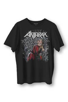 Anthrax Thrash Metal Big Four Guitar Gitar Music Baskılı Siyah Tişört