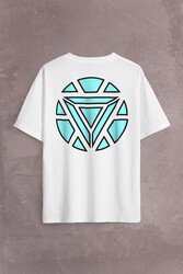 Arc Reactor Iron Man Demir Adam Sırt Ön Baskılı Oversize Tişört Unisex T-Shirt - Thumbnail