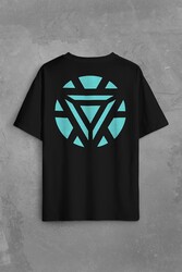 Arc Reactor Iron Man Demir Adam Sırt Ön Baskılı Oversize Tişört Unisex T-Shirt - Thumbnail