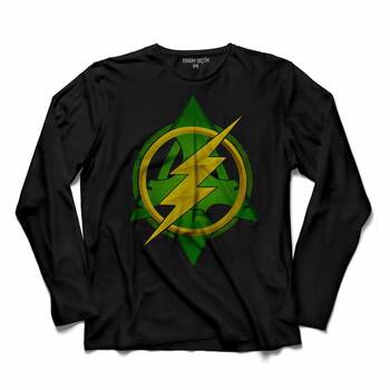 ARROW VS VE FLASH LOGO UZUN KOLLU TİŞÖRT