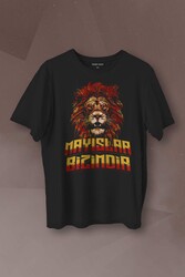 Aslan Kafası Sarı Kırmızı Yeleli Lion Baskılı Tişört Mayıslar Bizimdir - Thumbnail