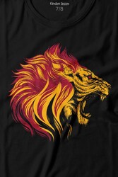 Aslan Lion Head Champion Şampiyon Kral King Galata Baskılı Tişört Çocuk T-shirt - Thumbnail