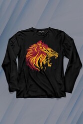 Aslan Lion Head Champion Şampiyon Kral King Galata Uzun Kollu Tişört Baskılı T-Shirt - Thumbnail