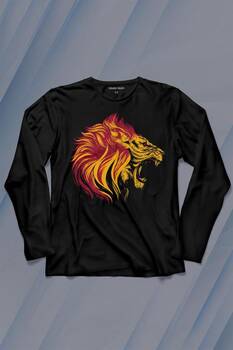 Aslan Lion Head Champion Şampiyon Kral King Galata Uzun Kollu Tişört Baskılı T-Shirt