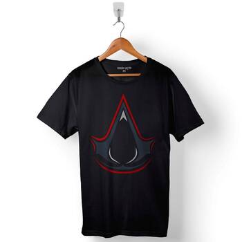 Assassins Assassin'S Creed Kırmızı Red Logo Baskılı Tişört Unisex T-Shirt